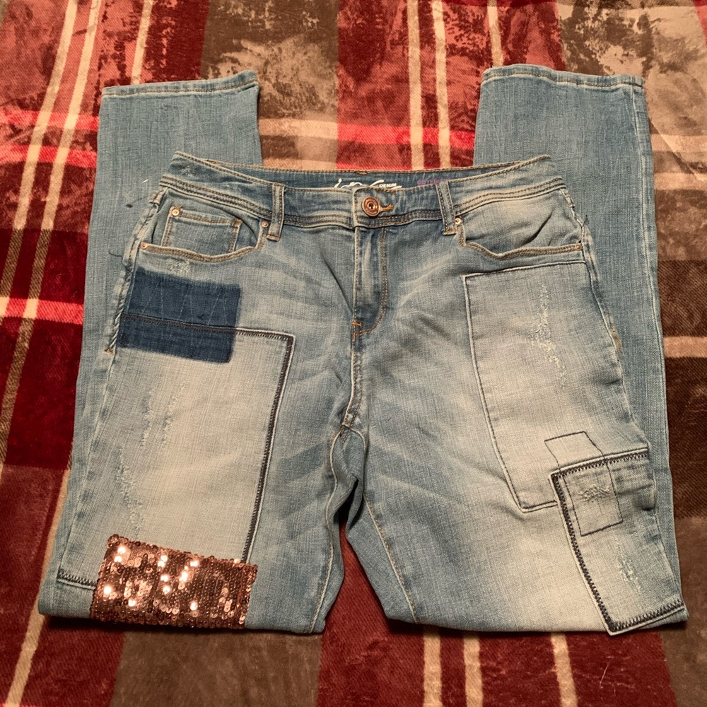 Inc Sequin Patchwork Boyfriend Jeans - image 4